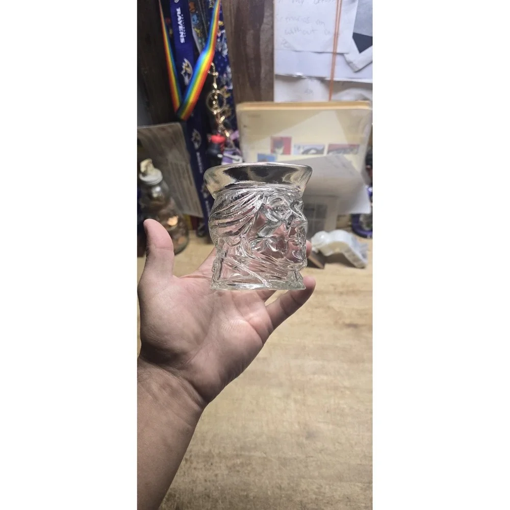 Vintage 1979-80 Avon Paul Revere Clear Votive Candleholder/Glass Cup